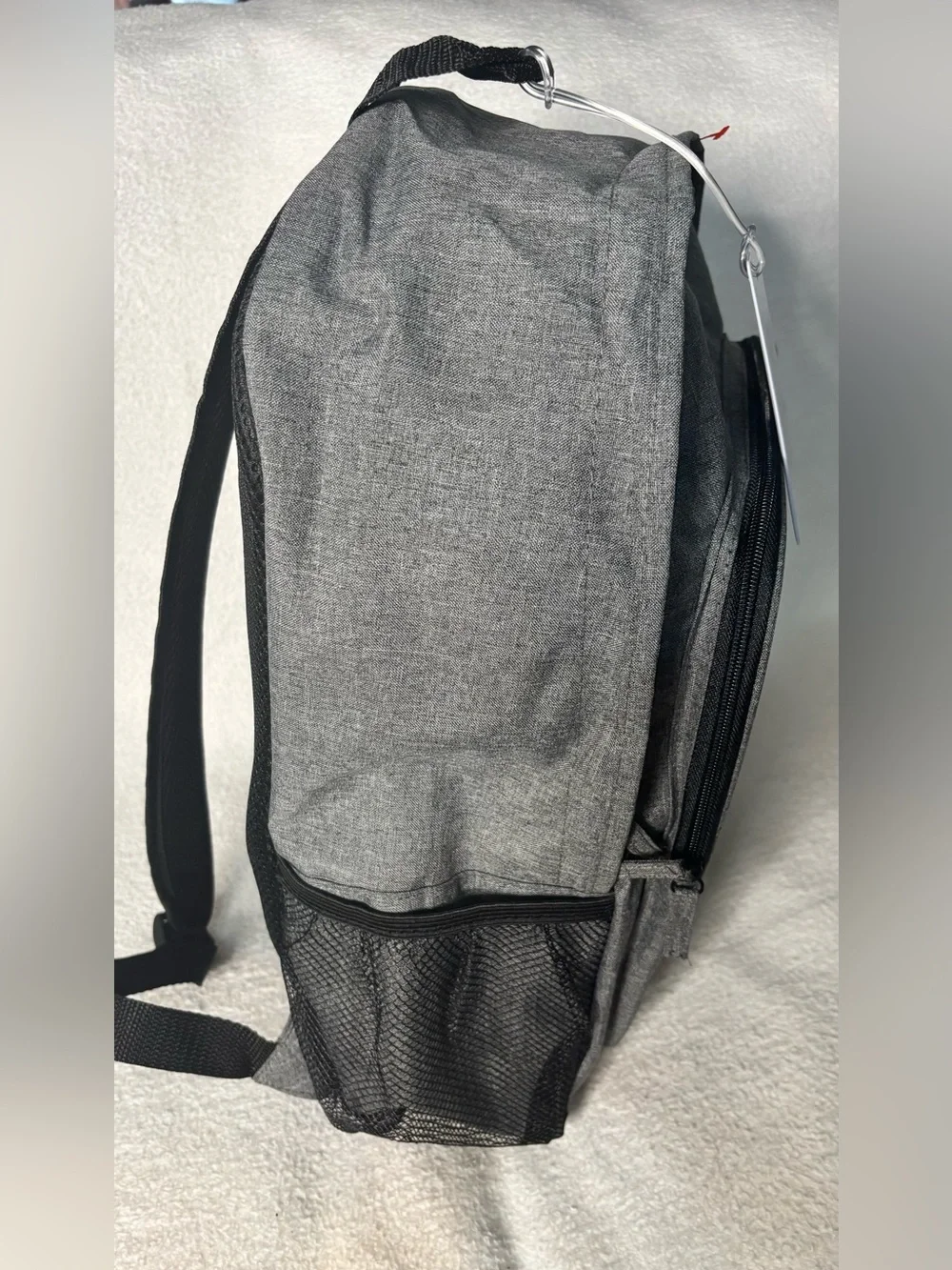 Men's Grey Everyday Backpack with Front Mesh Pocket